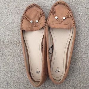 Tan suede moccasins